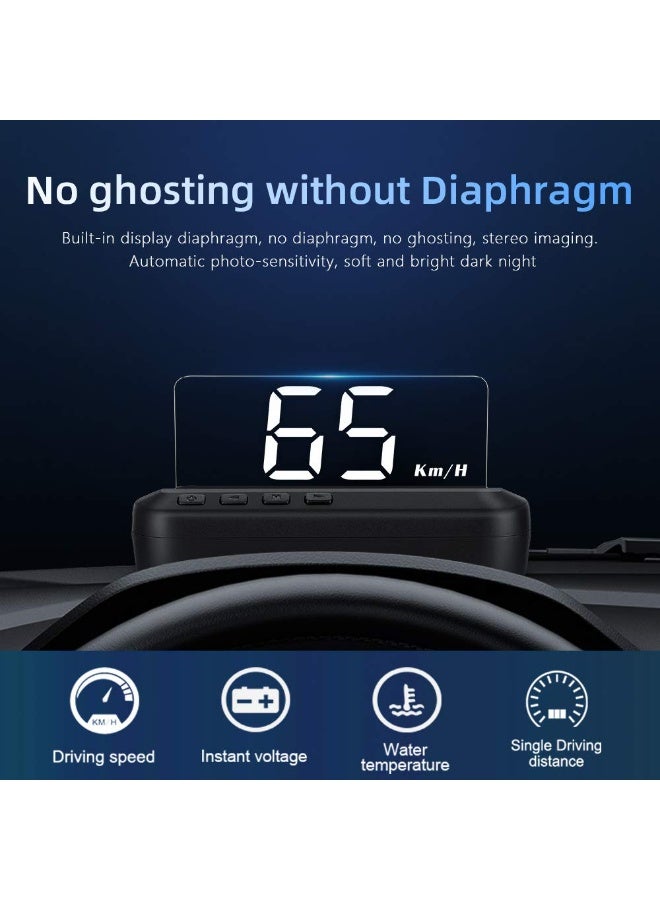 Bukela M1 Windshield Projection Heads Up Display, Digital Speedometer with Navigator/Speed/RPM/Voltage/Temperature Warning Alarm Displayer. Suitable for All Vehicles - Image 5